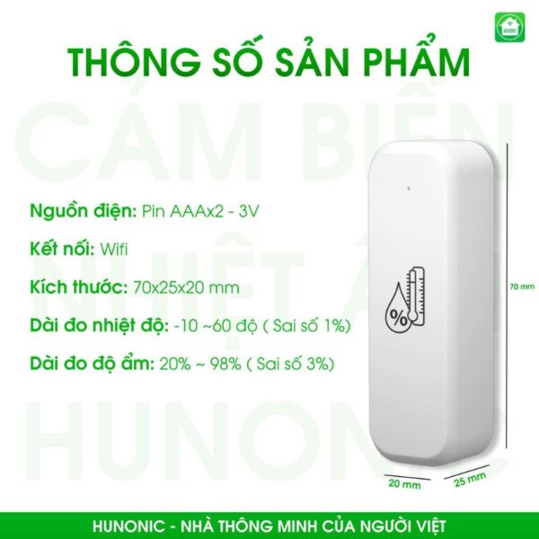 Cảm Biến Nhiệt Ẩm Wifi Hunonic